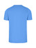 A blue men's slim fit T-shirt with a round neckline and short sleeves. It features a logo on the back.