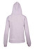 A grey women's/juniors hoodie featuring a kangaroo pocket and a hood, with a plain back view.