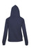 A navy women's hoodie with a kangaroo pocket and a hood, featuring a plain back view.
