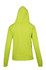 A bright green women's hoodie featuring a kangaroo pocket and a hood. The back of the hoodie is visible.