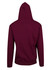 A maroon men's hoodie with a kangaroo pocket and a hood, featuring a plain design at the back.