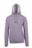 A grey men's hoodie with a kangaroo pocket and a drawstring hood, featuring a logo on the front.