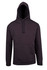 A black men's hoodie with a kangaroo pocket and a drawstring hood. It features a logo on the chest.