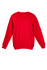 A red adult poly cotton fleece jumper with a round neckline and long sleeves, featuring a logo.