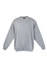 A grey adult poly cotton fleece sloppy joe jumper with a round neckline and long sleeves. It includes a logo.