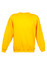 A yellow poly cotton fleece jumper with long sleeves and a round neckline, featuring a logo.