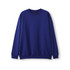 A blue adult poly cotton fleece jumper, featuring a relaxed fit and ribbed cuffs. It has a simple design with a logo.