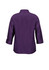A purple ladies' shirt with 3/4 sleeves and a collared design, featuring a simple back view.
