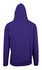 A purple men's zip hoodie with a pocket, featuring a hood and a plain back design.