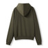 A brown women's/juniors zippered hoodie with a pocket, displayed from the back. It features a large hood.