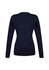 A navy women's Milano pullover sweater featuring a fitted design and long sleeves, with a simple back view.