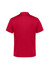 A red short sleeve polo shirt with a plain back and a small logo on the neckline.