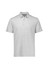 A light grey men's short sleeve polo shirt with a collar, featuring a logo on the chest.