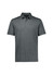 A short sleeve polo shirt in a dark green hue, featuring a collar and buttons, with a subtle textured pattern.