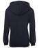 A navy hoodie featuring a hood and long sleeves, showcasing a simple, minimalist design.