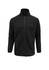 A black micro fleece jacket with a high collar and full front zip, featuring long sleeves and a smooth finish.