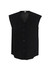 A black sleeveless blouse with a button-down front and a relaxed fit, featuring a collar and no logos.