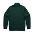 A dark green half zip crew jumper, featuring long sleeves and a high collar. The back view shows a smooth fabric surface.