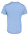 A light blue T-shirt with a plain back, featuring a logo on the back.