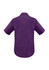 A plain short sleeve shirt in a rich purple colour with a collar and a discreet logo.