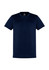 A navy blue men's short sleeve tee featuring a classic style and a branding logo.