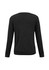 A black men's pullover sweater with long sleeves and a textured pattern on the back. It features a brand logo.