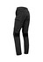 A pair of men's work pants in black with stretch fabric and a zip pocket. Features a logo on the waistband.