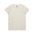 A plain cream-coloured T-shirt with a round neckline and short sleeves, featuring a label inside.