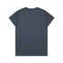 A navy blue T-shirt featuring a plain back. The shirt is made of soft fabric and has a branding logo.