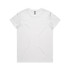A white t-shirt featuring a simple design and a standard crew neck, with a logo on the label.
