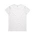 A plain white T-shirt featuring a standard crew neck and short sleeves. The shirt has a logo on the back.