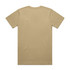 A beige Block Tubular Tee featuring a plain back and a simple design with a logo.