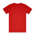A red Block Tubular Tee featuring a plain back and a logo on the front.