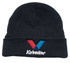 Acrylic beanie in black with a logo featuring red and blue colours on the front. Thinsulate lining for warmth.
