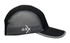 A cap featuring a black design with grey bee hive mesh panels and a towelling sweatband, including a logo.