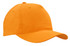 An orange breathable poly twill cap with a curved peak and subtle branding.