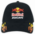 A black cap featuring sonic weld flames design, with a logo on the front.