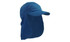 A blue poly cotton legionnaire cap featuring a wide neck flap and a branded logo.