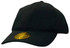 A black mesh cap featuring a curved peak and textured fabric, with a logo on the front.