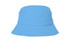 A blue brushed sports twill bucket hat featuring a wide brim and a logo.
