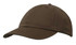 A brown washed chino twill cap with a curved peak and a logo on the front.