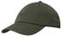 An olive green washed chino twill cap featuring a curved brim and stitching details, with a logo on the side.