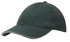 A dark green brushed heavy cotton cap with sandwich trim and a logo on the front.