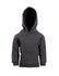 A grey baby fleece hoodie featuring a front pocket and a hood. The hoodie has long sleeves and a simple design.