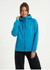 A grey soft cotton and bonded polar fleece hoodie featuring a zip front and pockets.