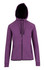 A purple women's/junior hoodie made from soft cotton and bonded polar fleece, featuring a zipper and pockets.