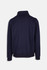 A navy blue men's half zip fleece jumper featuring a stand-up collar and ribbed cuffs. It has a logo on the back.
