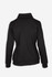 A black women's half zip fleece jumper, featuring a fitted design and a subtle logo on the back.