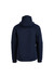 A navy blue men's hoodie featuring a high neck and a hood at the back, with raglan sleeves and a simple design.