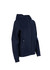 A navy blue women's/junior hoodie with a zip front and pockets. It features a hood and a fitted design.